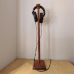 Houten koptelefoonstandaard, stijlvol en functioneel